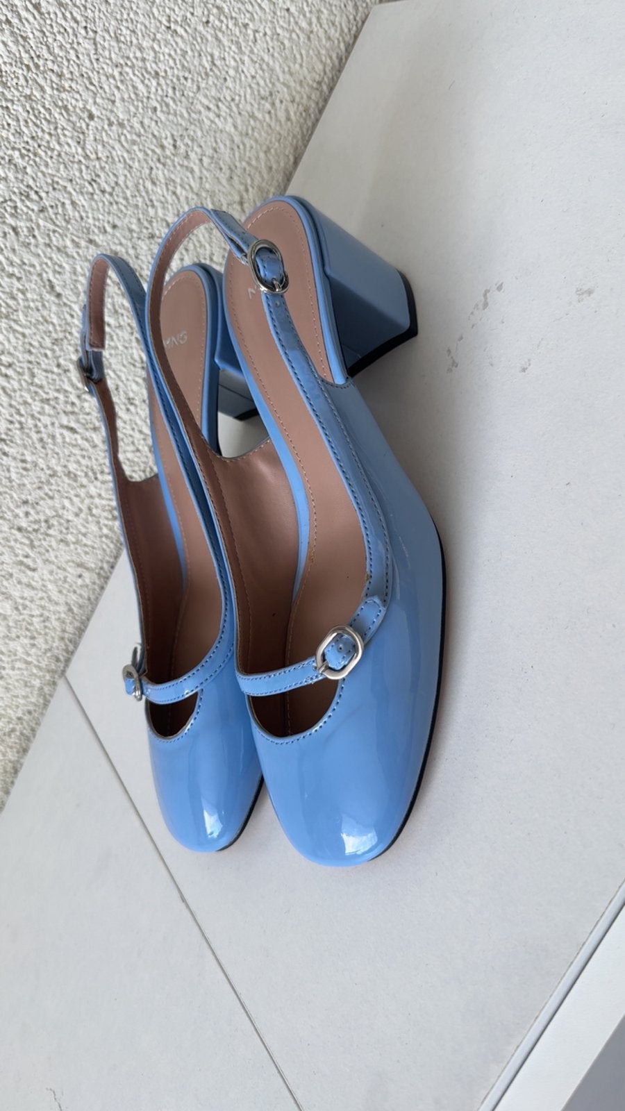 MANGO (MNG) Slingback Mary Jane Hakken - Lichtblauw- Maat 37, Kleding | Dames, Schoenen, Pumps, Blauw, Ophalen of Verzenden, Zo goed als nieuw