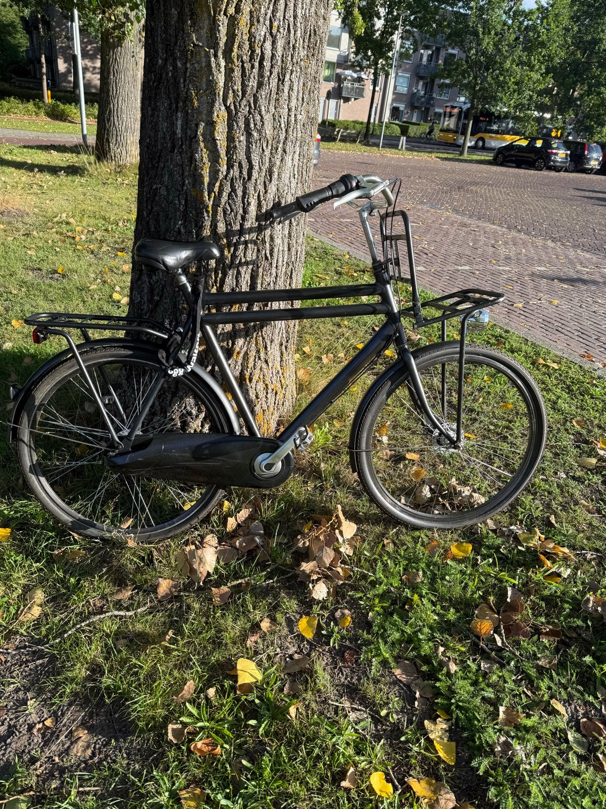 Zwarte transportfiets met voordrager en terugtraprem, Ophalen of Verzenden, Nieuw, Overige merken