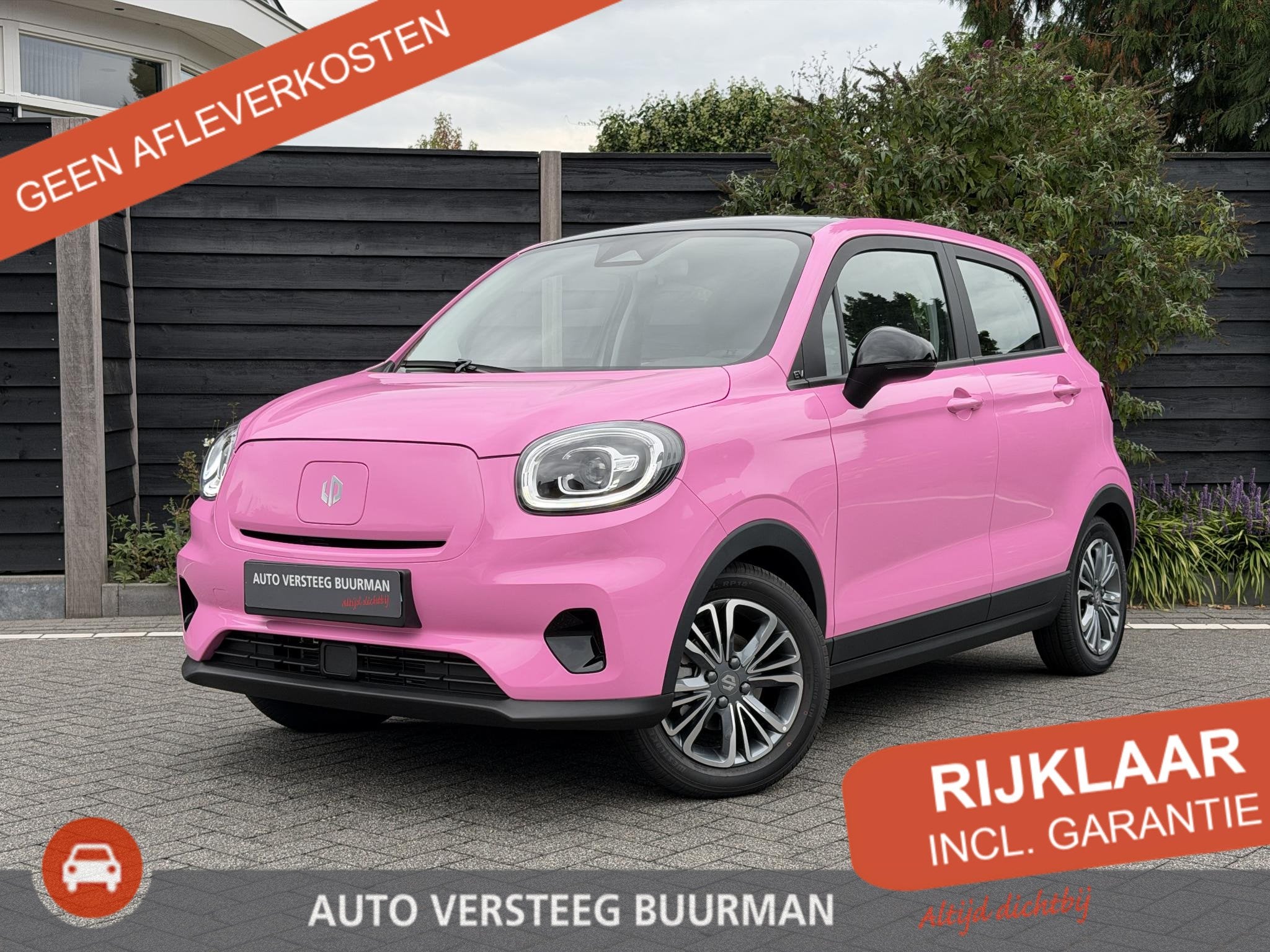 Leapmotor T03 Design 37.3 kWh 95PK Automaat Roze Wrap, Navig, Auto's, 12 maanden, 4 stoelen, Wit, Origineel Nederlands
