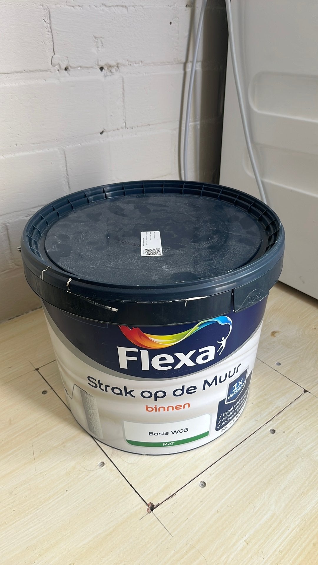 Flexa sauz strak op de muur. 5 liter in de emmer, Ophalen, Zo goed als nieuw