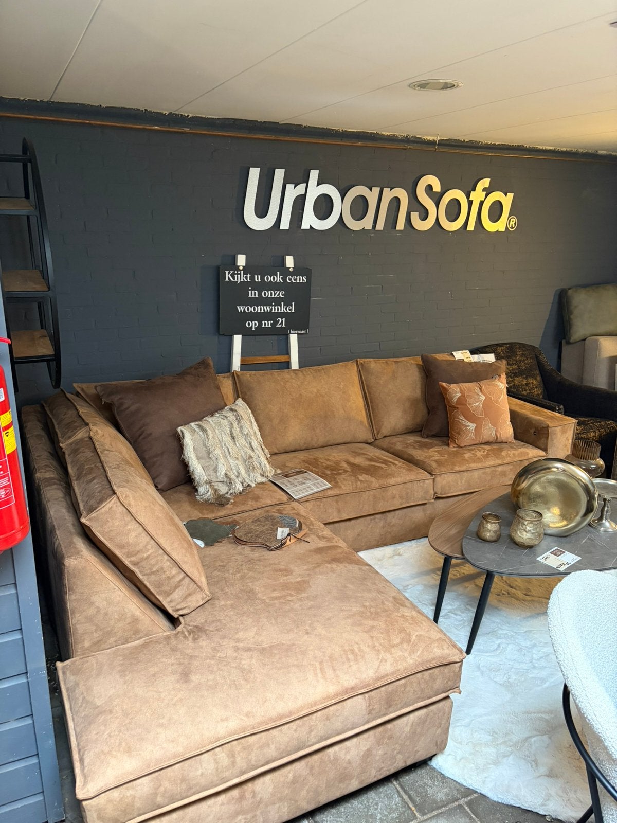 Luxe UrbanSofa Merano Hoekbank | Leder + USB | Showmodel, Verzenden, Nieuw, Leer