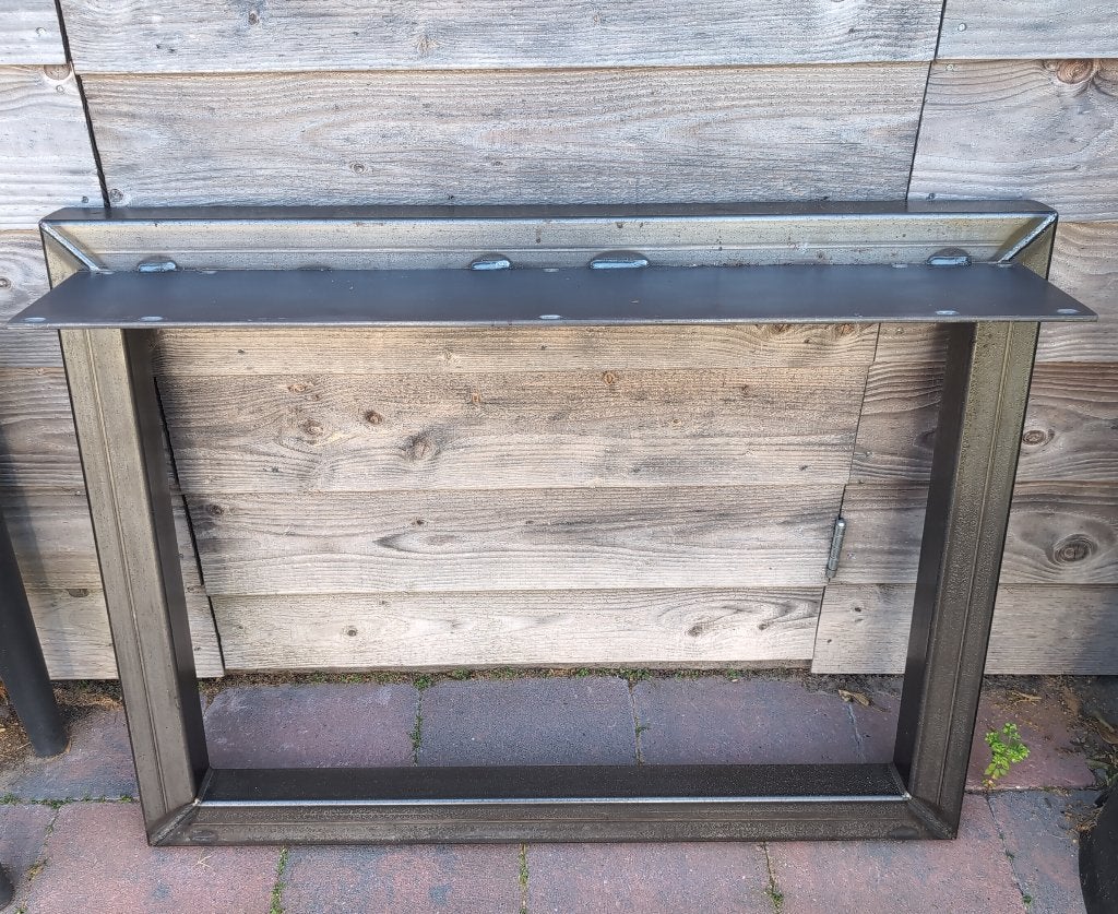2 massief gierijzeren tafel poten, Huis en Inrichting, Tafels | Eettafels, Ophalen, Gebruikt, 50 tot 100 cm, Metaal