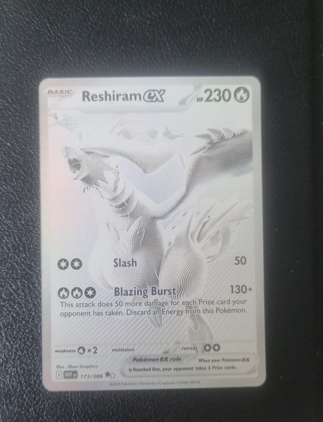 Reshiram ex 173, clean, Hobby en Vrije tijd, Verzamelkaartspellen | Pokémon, Ophalen of Verzenden, Zo goed als nieuw