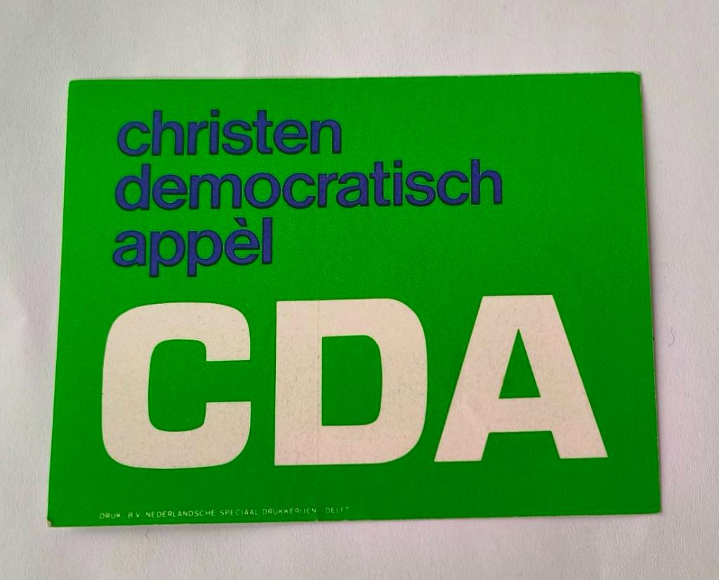 Sticker CDA (4), Ophalen of Verzenden, Zo goed als nieuw, Bedrijf of Vereniging
