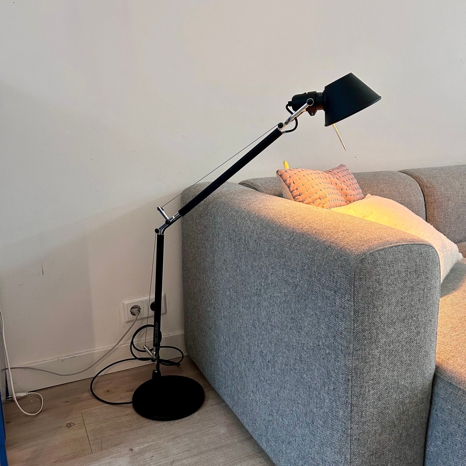 Artemide Tolomeo Vloerlamp - Zwart, 110cm, Huis en Inrichting, Ophalen of Verzenden, Zo goed als nieuw