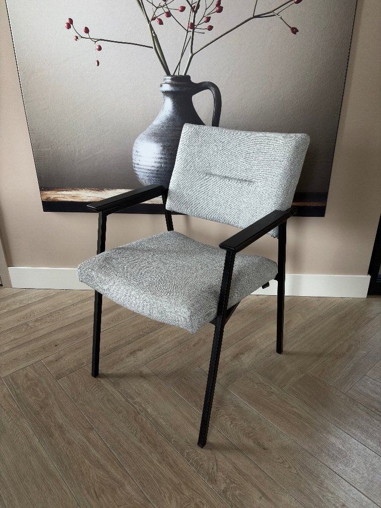 6x Bodilson Dexter grijs eetkamerstoel (als nieuw), Huis en Inrichting, Ophalen, Zo goed als nieuw, Grijs, Vijf, Zes of meer stoelen