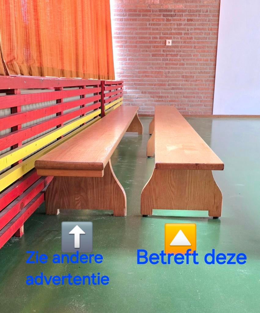 💥-% Vintage houten schoolbank oude gymbank tuinbank planten, Antiek en Kunst, Ophalen