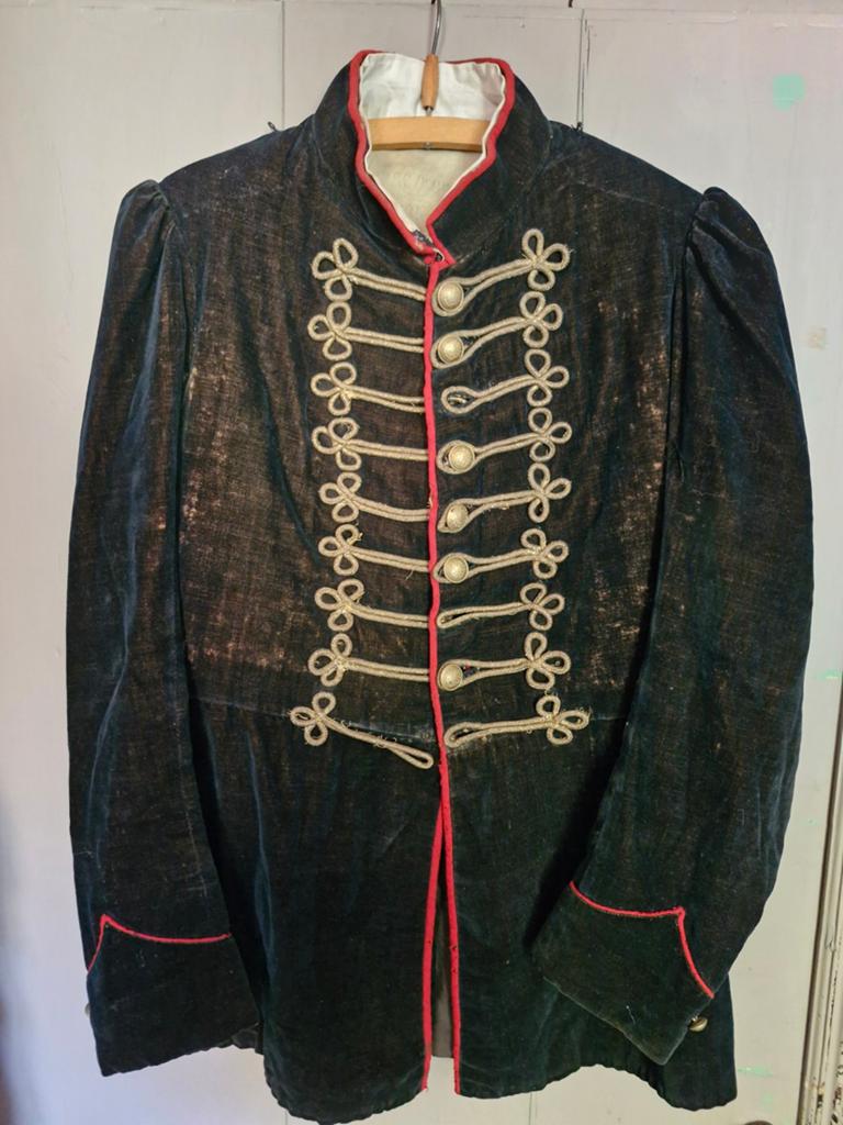 19e Eeuwse Franse Huzaren Atilla Uniformjas Zwart Fluweel, Ophalen of Verzenden