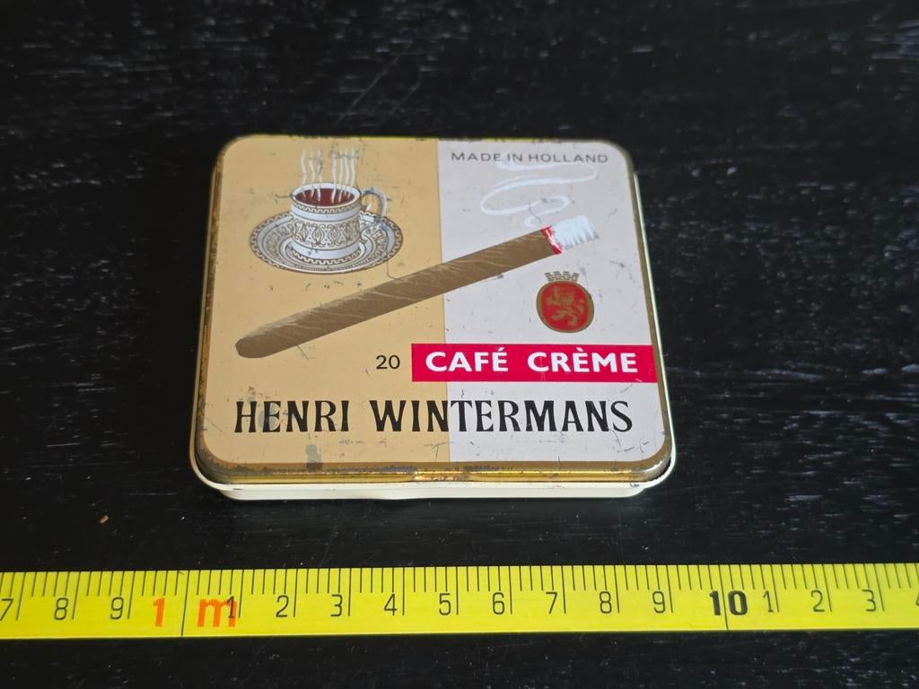 Vintage Henri Wintermans Café Crème sigarenblikje, Verzamelen, Blikken, Ophalen of Verzenden