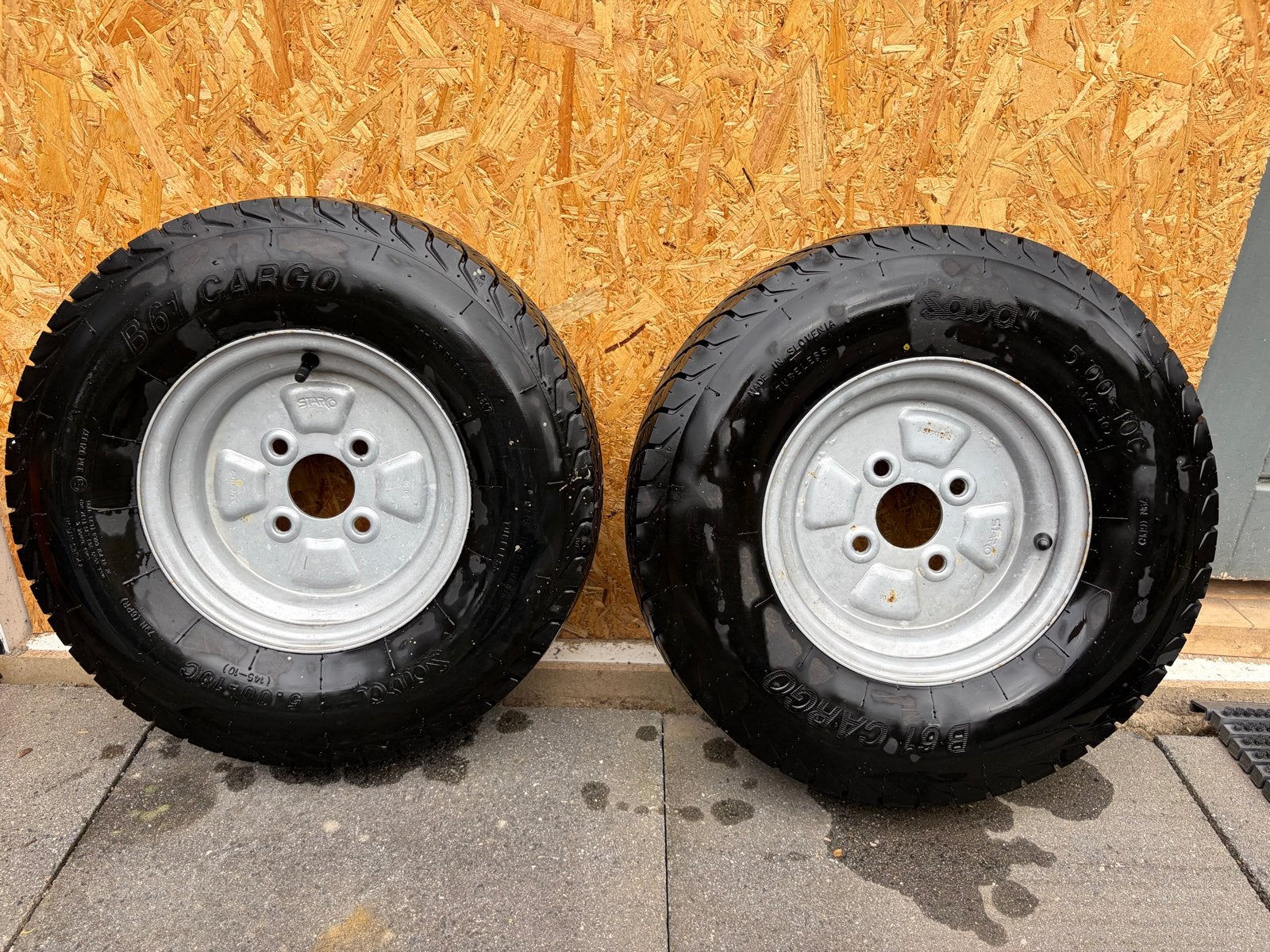 2x Sowa B51 Cargo banden op velg 5.00-10C (145-10), Overige, Gebruikt, 145 mm, Banden en Velgen