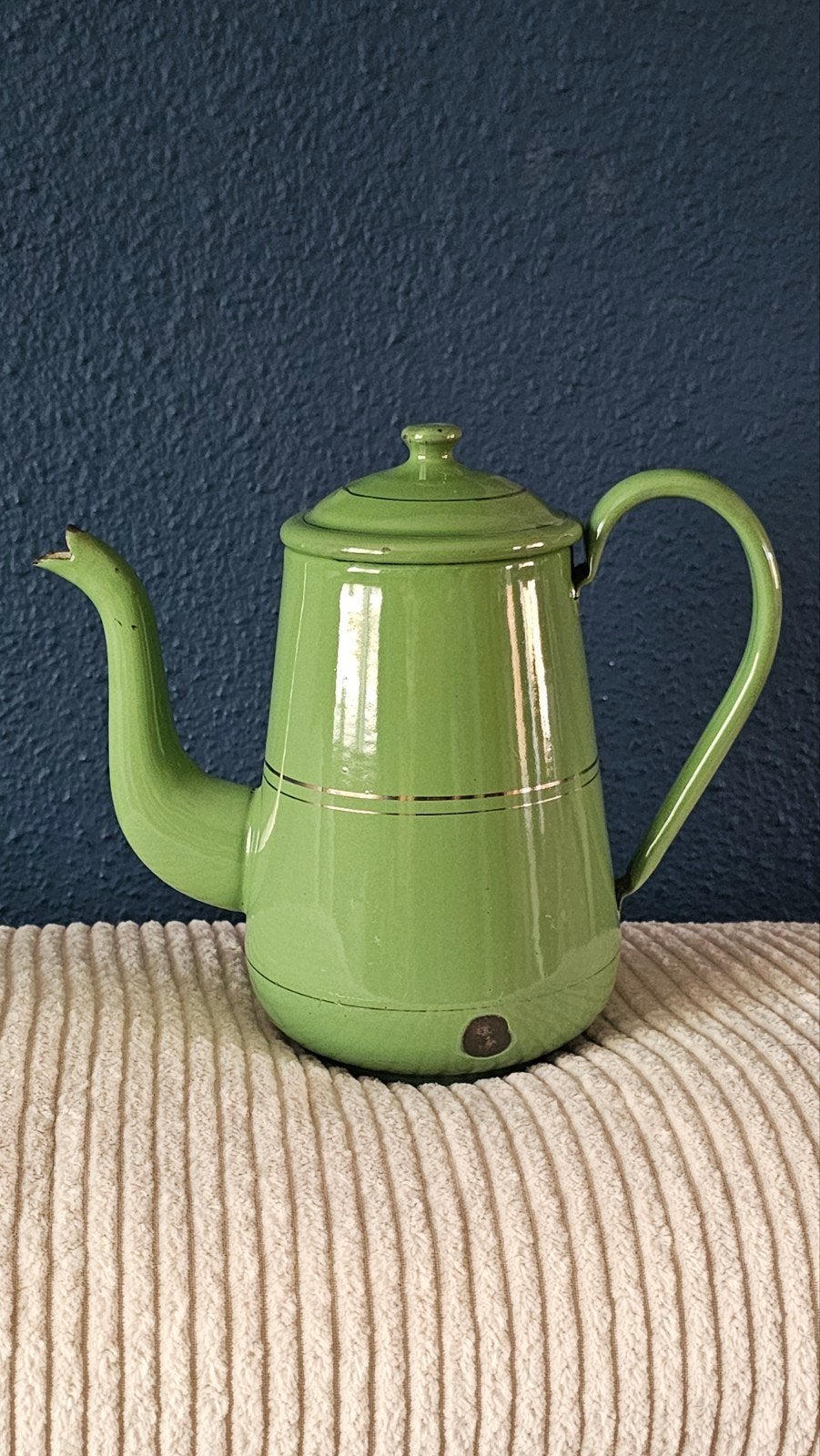 Vintage Groene Emaille Koffiepot - Brocante Stijl, Ophalen