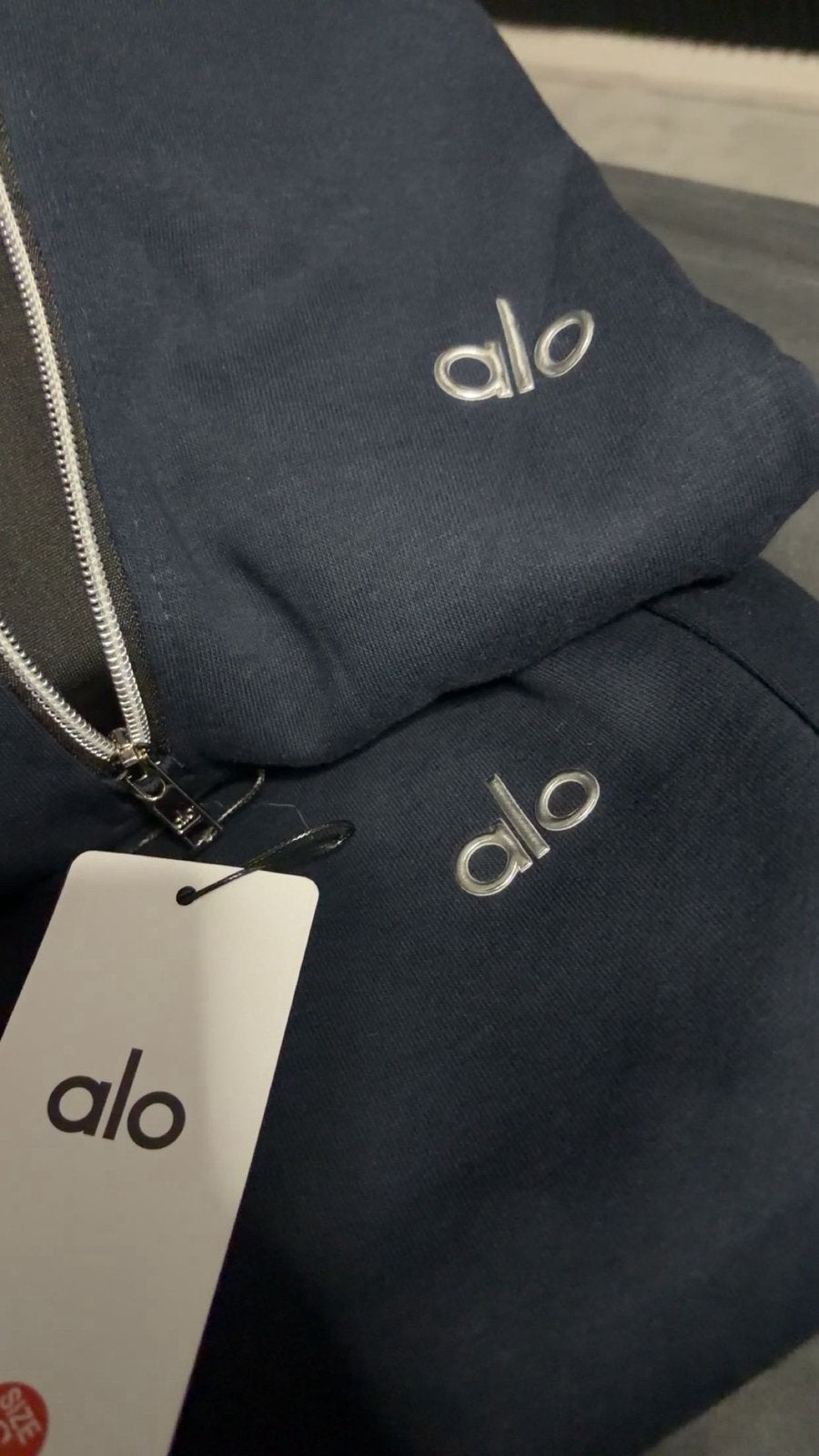 Alo quarter zip-up met straight-leg joggers, Ophalen, Nieuw, Maat 36 (S), Blauw