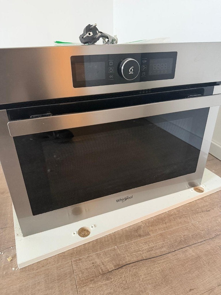 Whirlpool 9604/IX inbouw combimagnetron stainless steel, Ophalen, Whirlpool, Gebruikt, Combi-oven