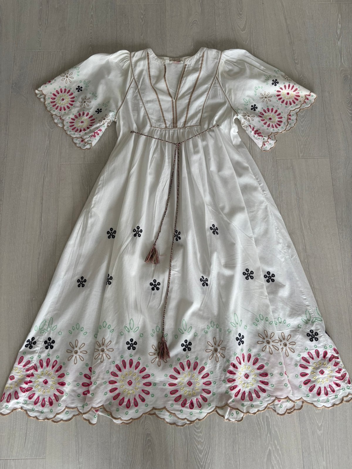 Scotch&Soda linnen broderie jurk 36, Wit, Ophalen of Verzenden, Zo goed als nieuw, Maat 36 (S)