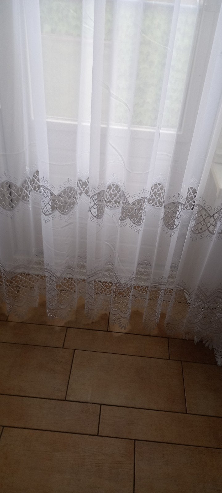 Te koop voile vitrage  met kant, Huis en Inrichting, Ophalen, Wit, Vitrage