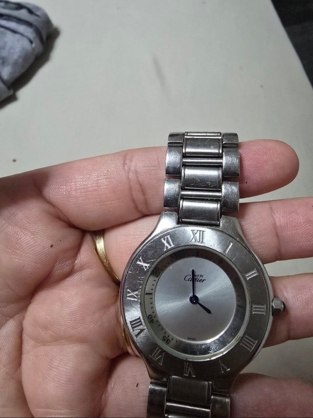 Cartier 21 must de Cartier Horloge - Origineel, Overige merken, Staal, Gebruikt, Staal