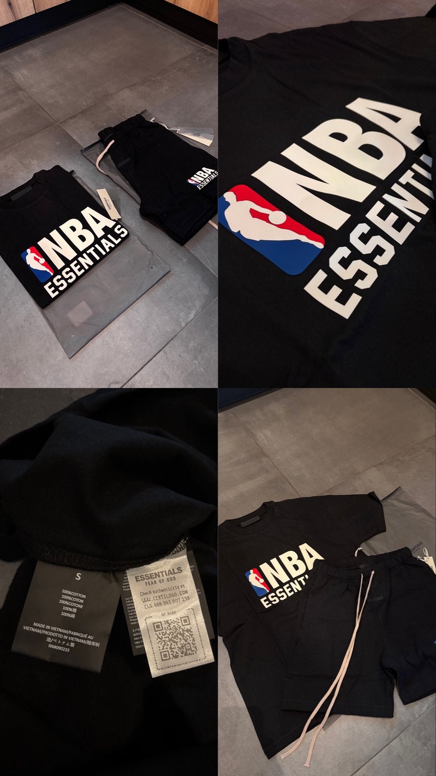 NBA essentials fear of god maat S, Verzenden, Nieuw, Maat 46 (S) of kleiner, Zwart