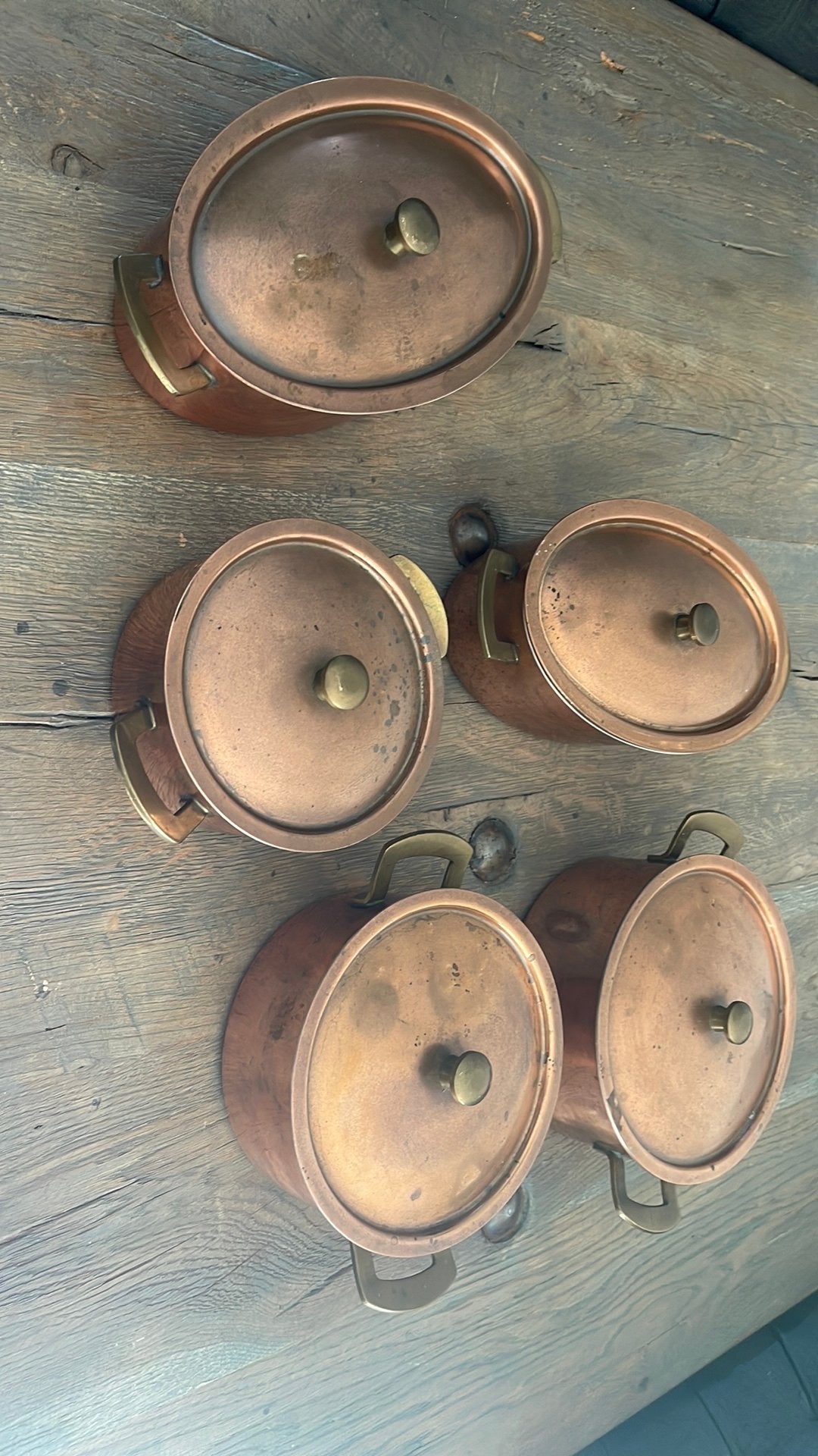 Spring culinox koperen pannen, Huis en Inrichting, Ophalen, Overige materialen, Gebruikt, Met deksel