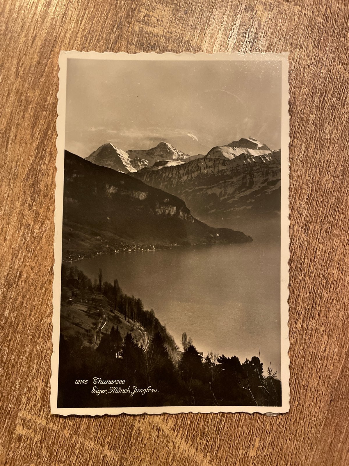 Oude ansichtkaart Thunersee Eiger Mönch Jungfrau Zwitserland, Ophalen of Verzenden, 1960 tot 1980, Gelopen, Overig Europa