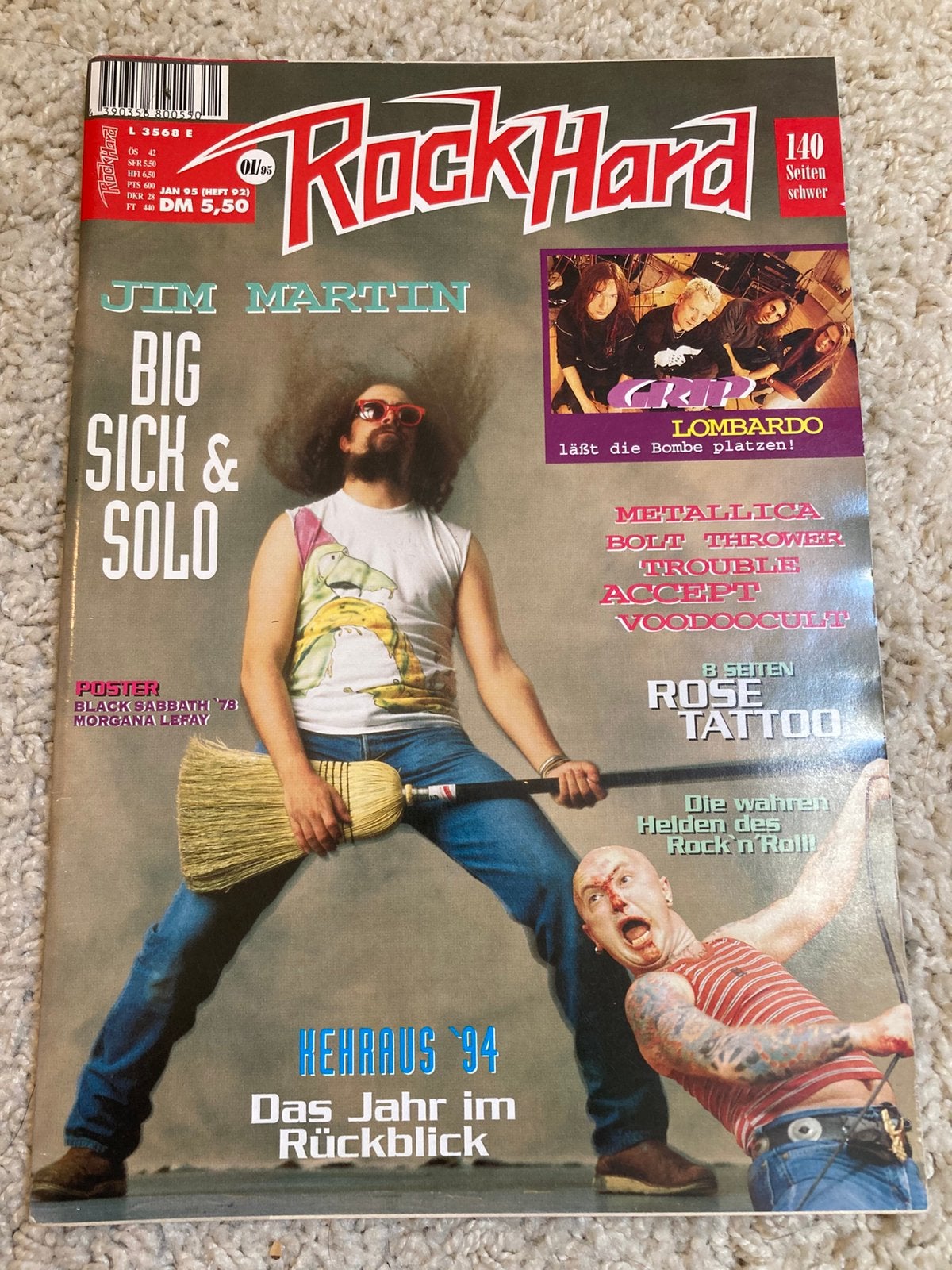ROCK HARD 1995 ACCEPT Pentagram TROUBLE Metallica JIM MARTIN, Ophalen of Verzenden, Zo goed als nieuw, Muziek, Film of Tv