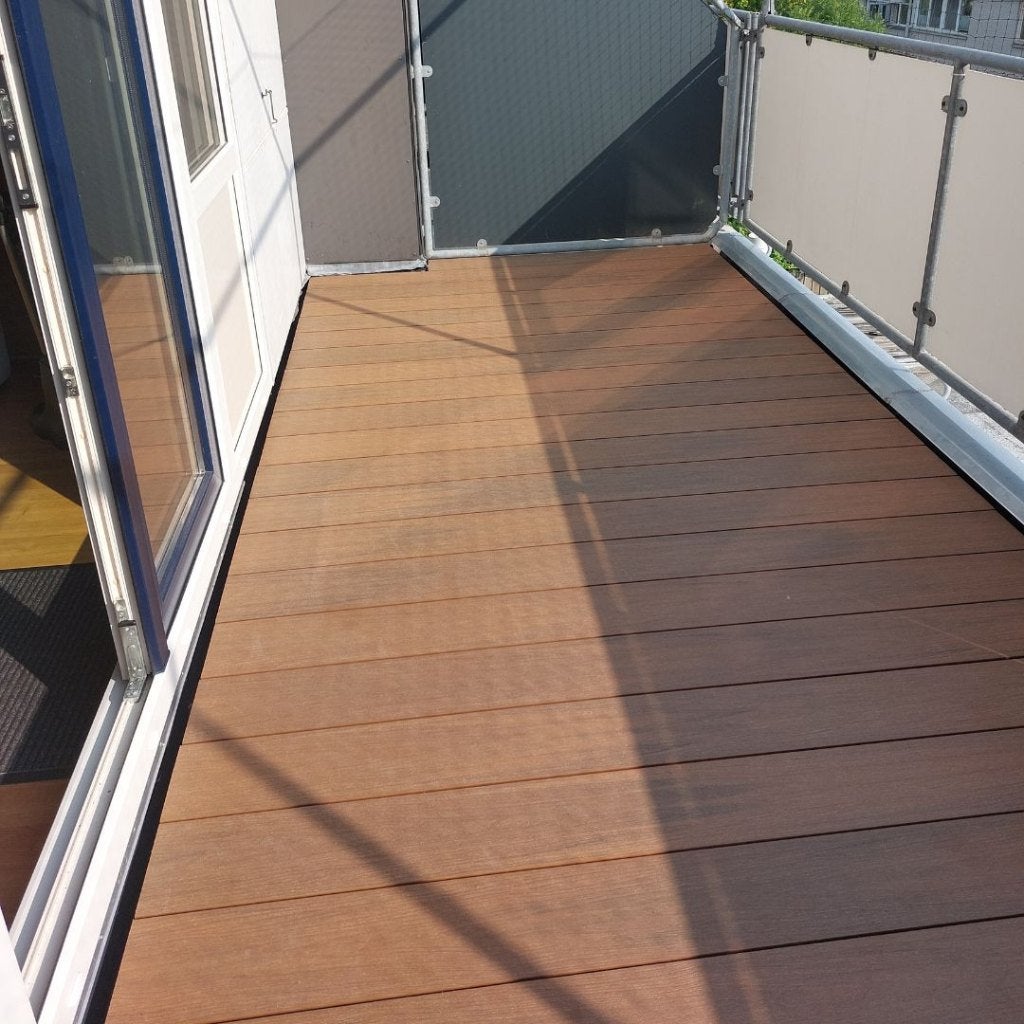 OP=OP Composiet vlonderplank massief - Bruin/Teak - Per stuk, Tuin en Terras, Terrasdelen en Vlonders, Gebruikt, Compoziet B.V.