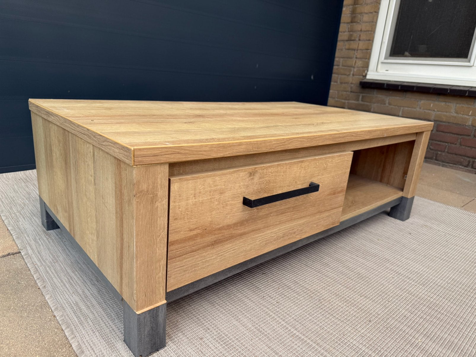 Houten salontafel, Huis en Inrichting, Ophalen, Gebruikt, 100 tot 150 cm, 50 tot 100 cm
