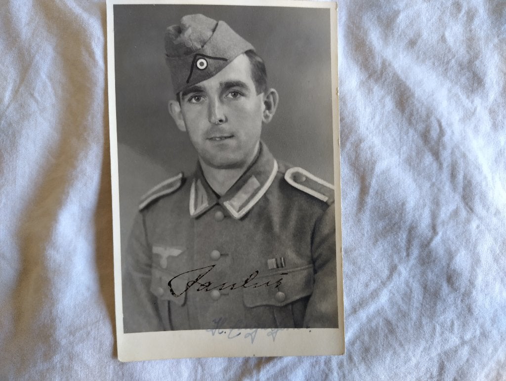 Fotokaart met handtekening, Ophalen of Verzenden, Landmacht, Duitsland, Foto of Poster