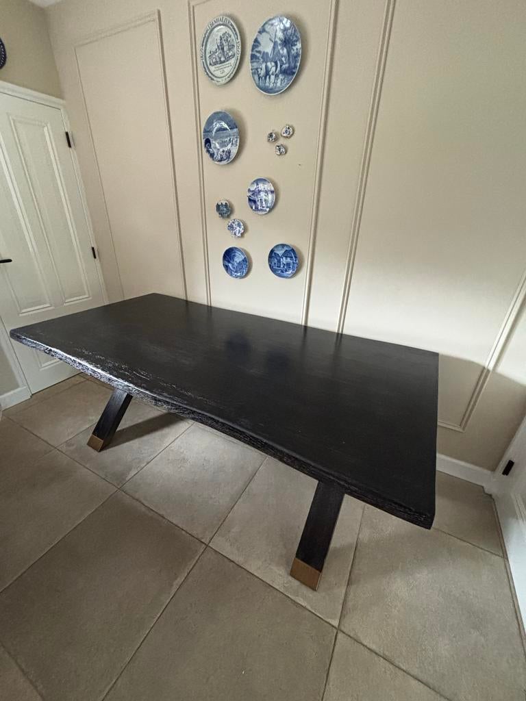 Zwarte Hunter Richmond tafel 200x100 cm 2mx1m eettafel, Ophalen, 200 cm of meer, 50 tot 100 cm, Zo goed als nieuw