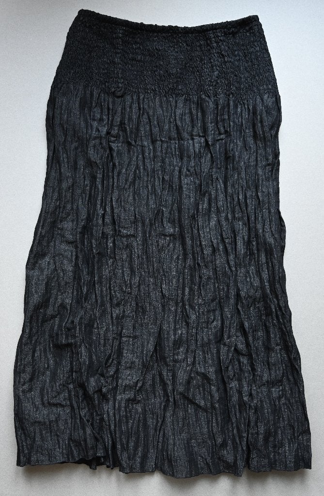 Ischiko lange rok, crinkle effect, 70% wol, mt 42, als nieuw, Zwart, Maat 42/44 (L), Ophalen of Verzenden, Zo goed als nieuw