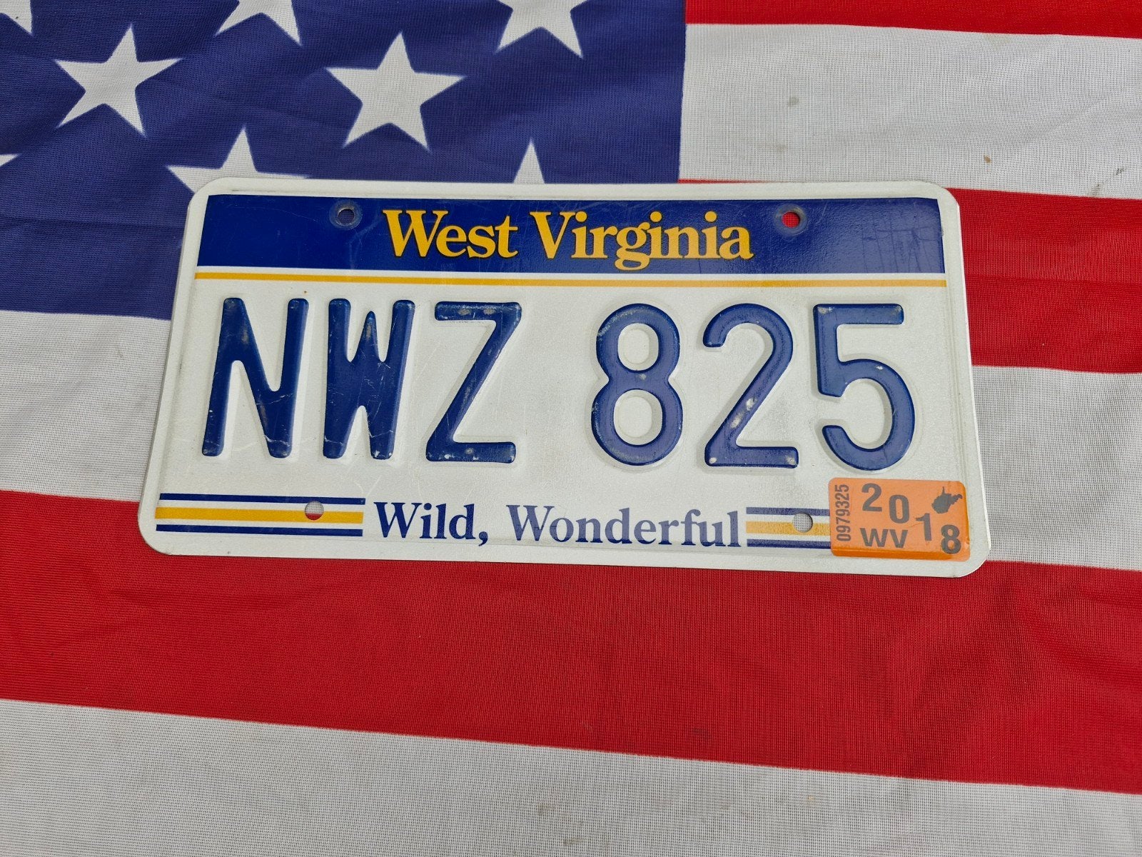 Kentekenplaat West Virginia USA Nummerbord Nummerplaat Licen, Verzenden, Gebruikt, Auto's