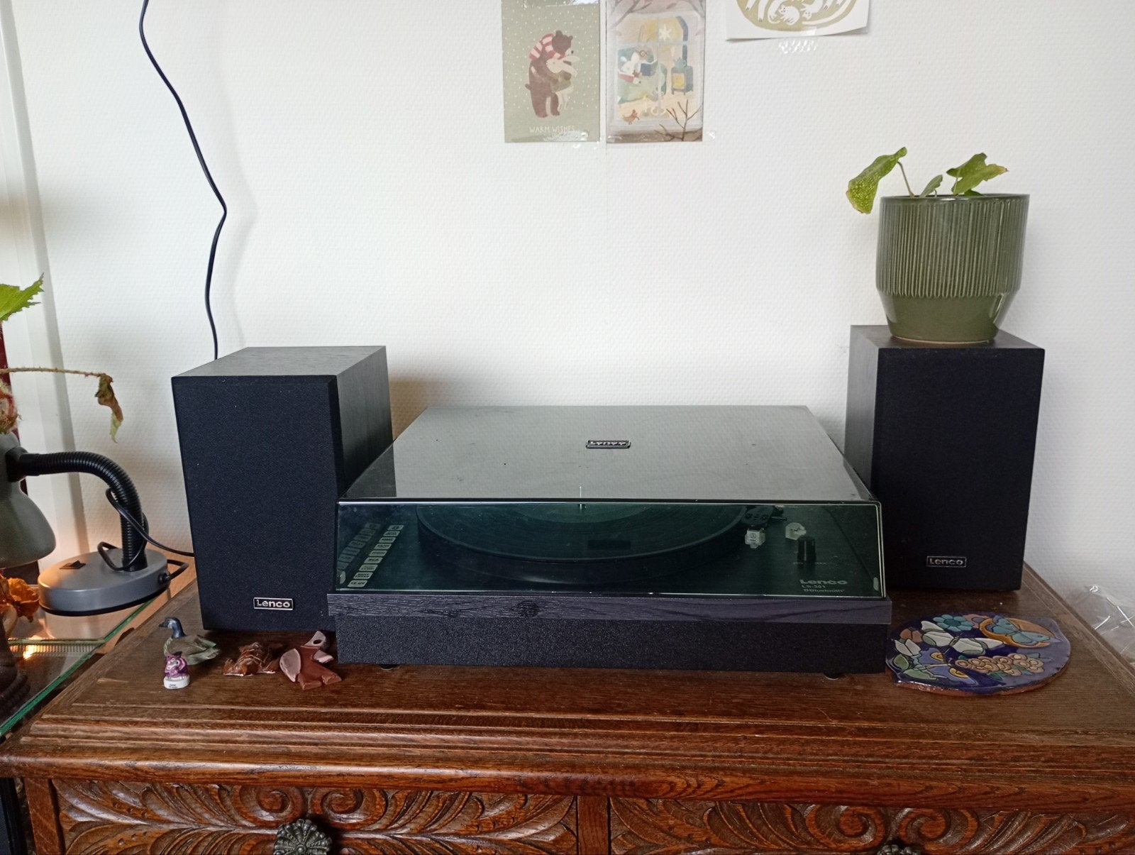 Lenco LS-301 Platenspeler met nieuwe naald en bluetooth, Ophalen, Zo goed als nieuw, Platenspeler, Automatisch