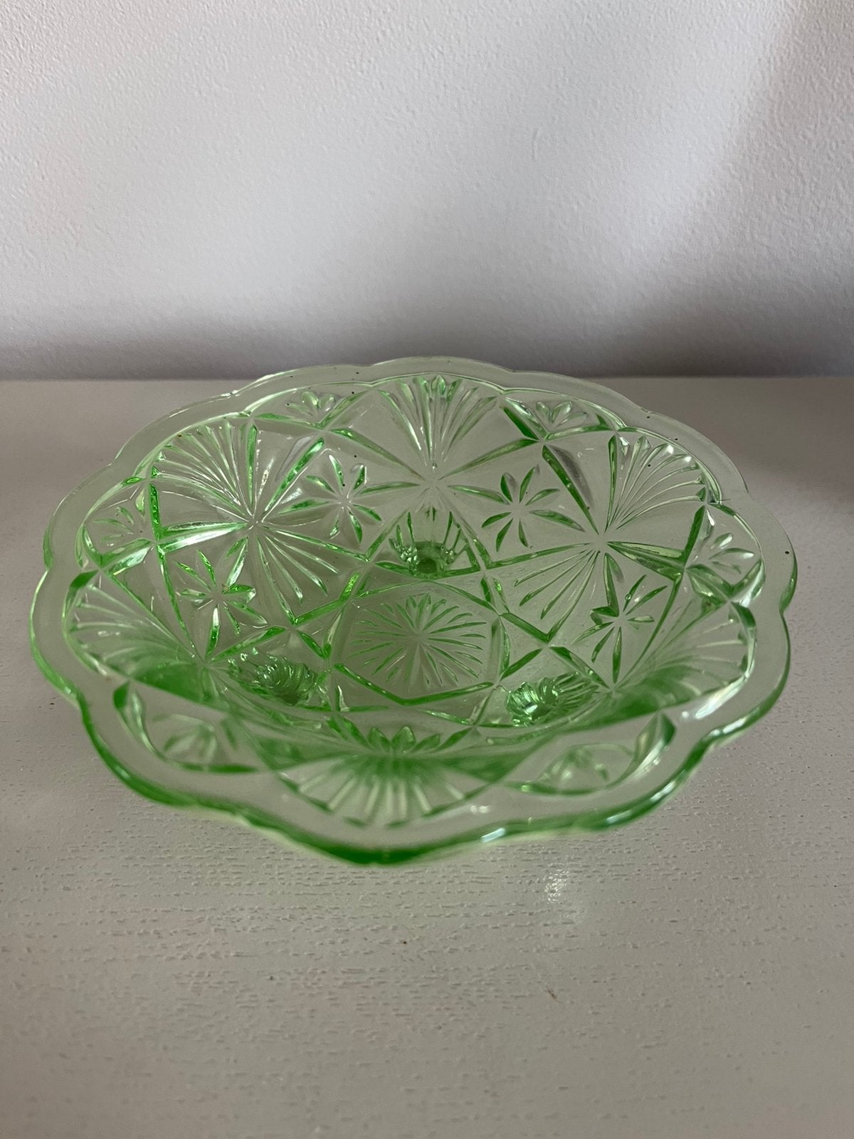 Groen glazen schaaltje, Antiek en Kunst, Ophalen of Verzenden