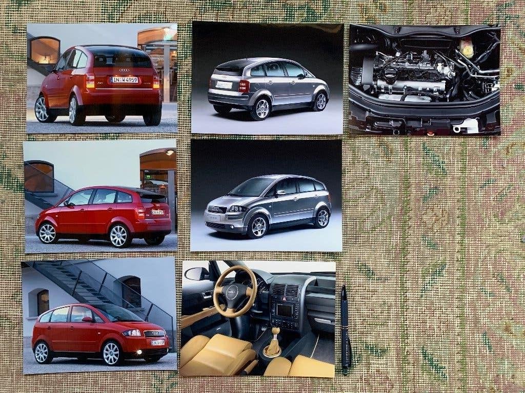 7 officiele fabrieks persfoto's Audi A2 2002 nieuw!, Nieuw, Ophalen of Verzenden, Audi, Audi