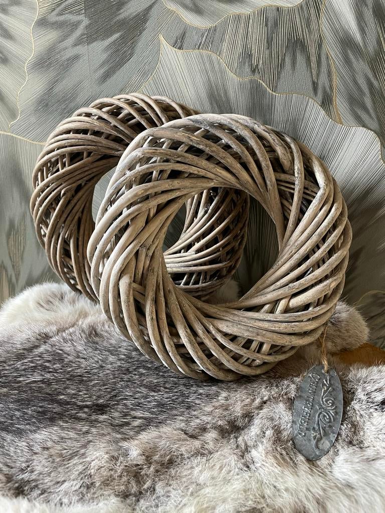2 rieten kransen voor landelijk interieur, binnen/buiten, Ophalen, Gebruikt