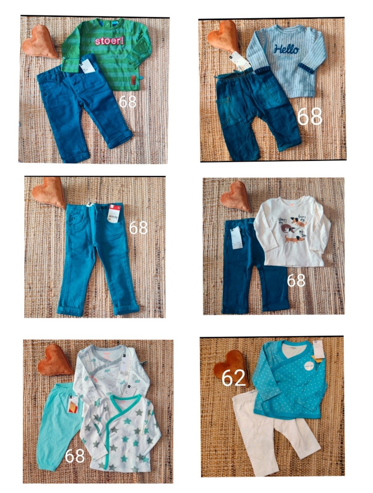 Leuke babykleding setjes maat 62 en 68, Ophalen of Verzenden, Zo goed als nieuw, Diverse merken, Jongetje of Meisje