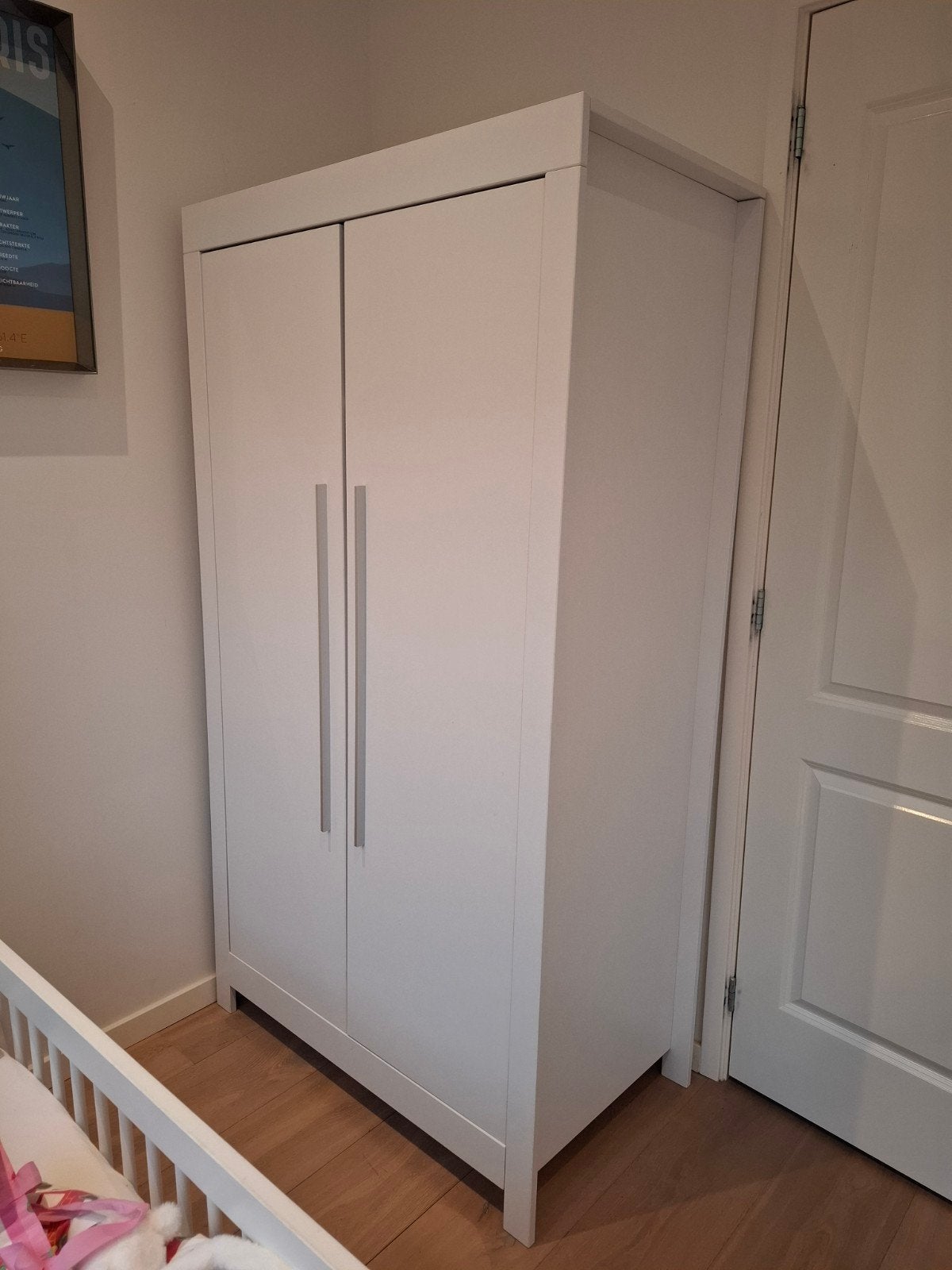Hanglegkast TWF Brussel - Witte kledingkast, Ophalen, Met deur(en), 100 tot 150 cm, Zo goed als nieuw
