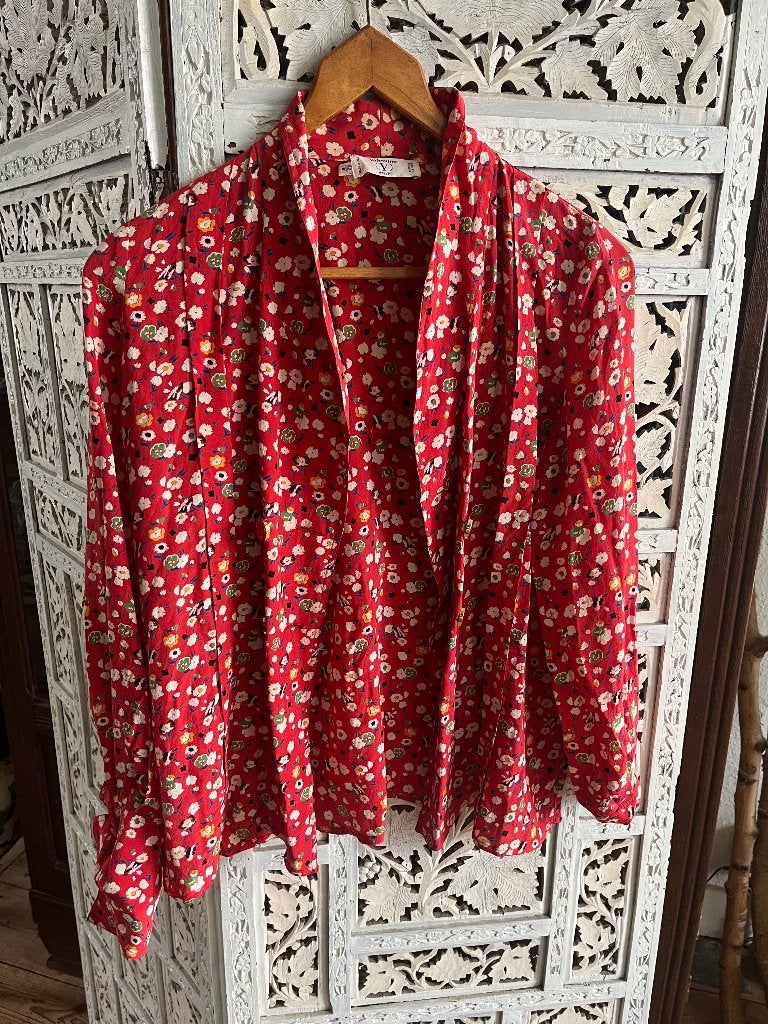 Valentino vintage 80s blouse jasje maat S, Ophalen of Verzenden, Zo goed als nieuw, Maat 36 (S), Rood