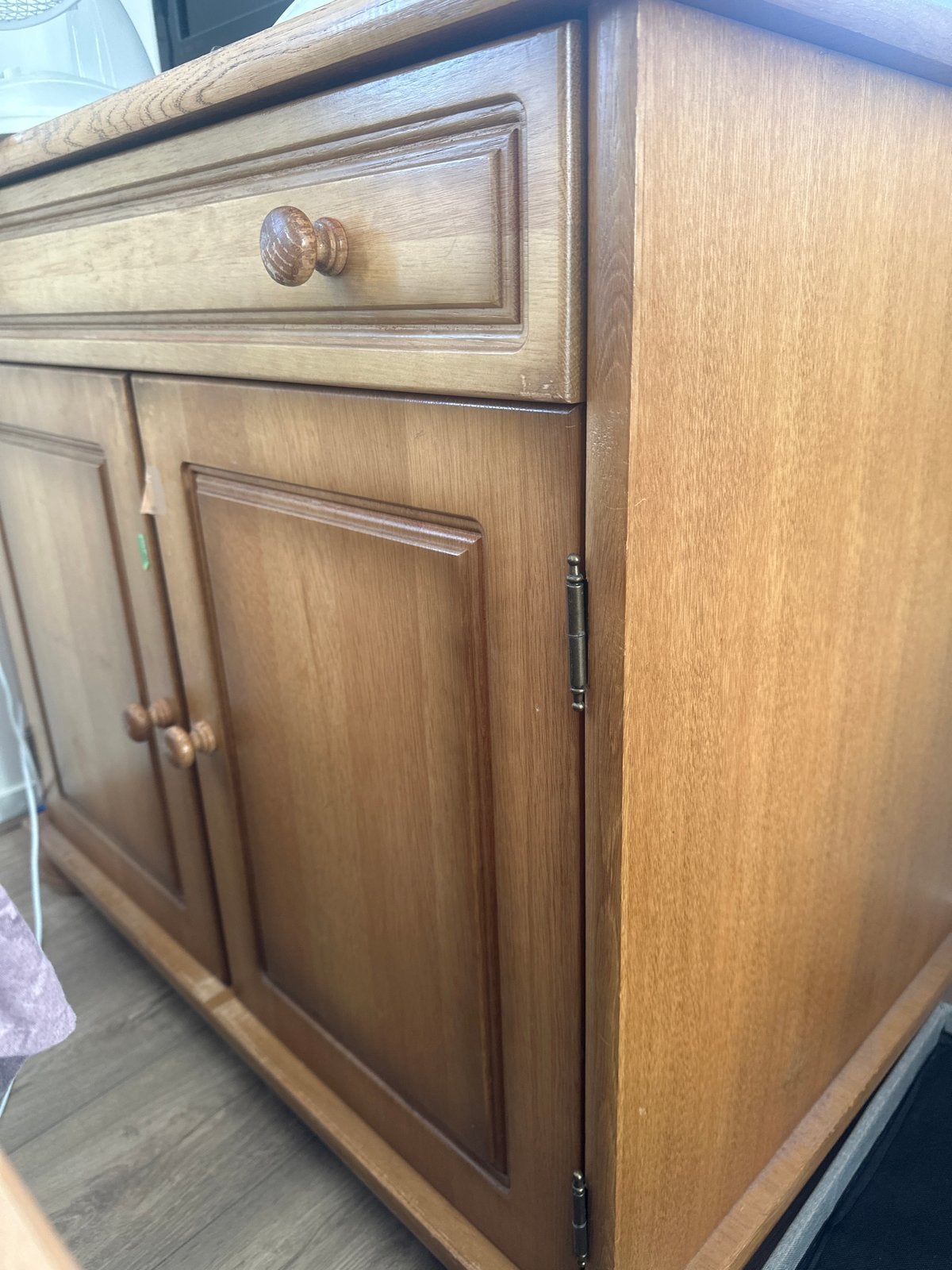 Houten kastje met lade en deuren, Huis en Inrichting, Ophalen, Gebruikt, 50 tot 100 cm, Met lade(s)