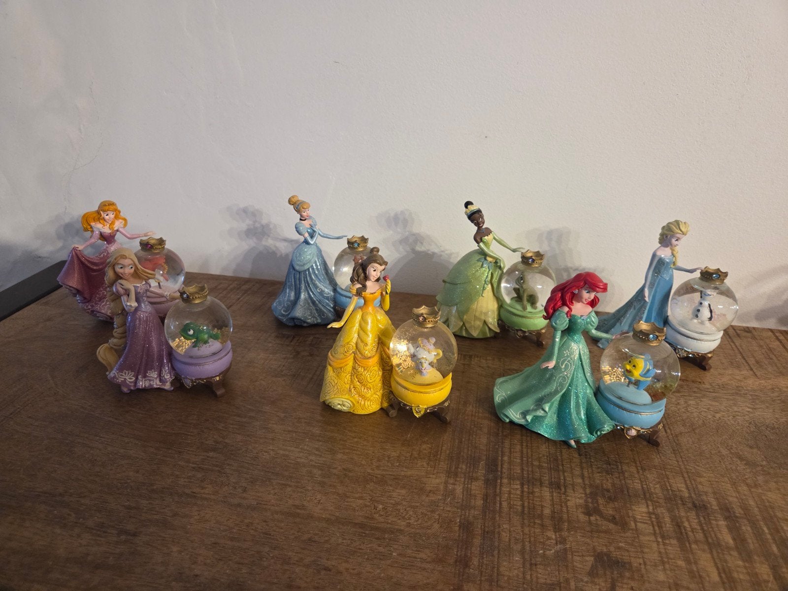 Disney Prinsessen Snowglobes Collectie - 7 Stuks, Ophalen, Zo goed als nieuw