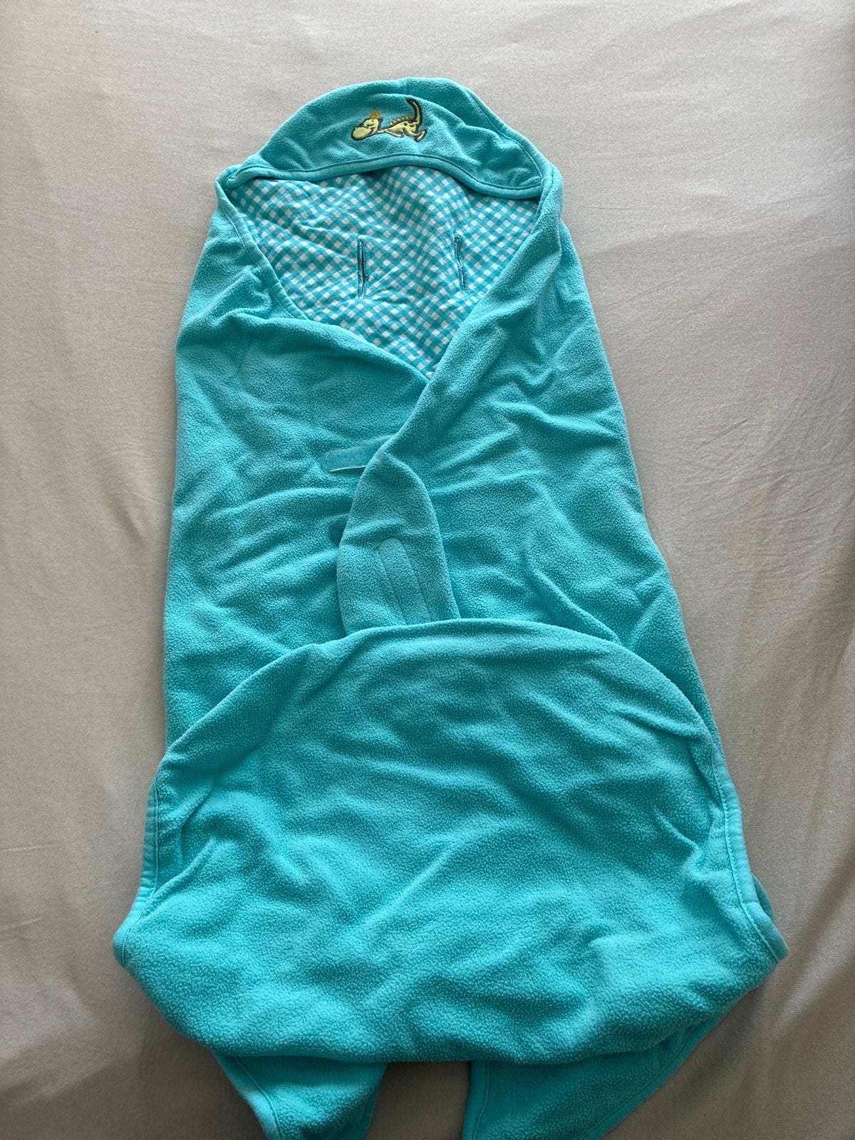 Baby wikkeldeken/swaddle deken blauw met capuchon, Ophalen of Verzenden, Gebruikt, Deken