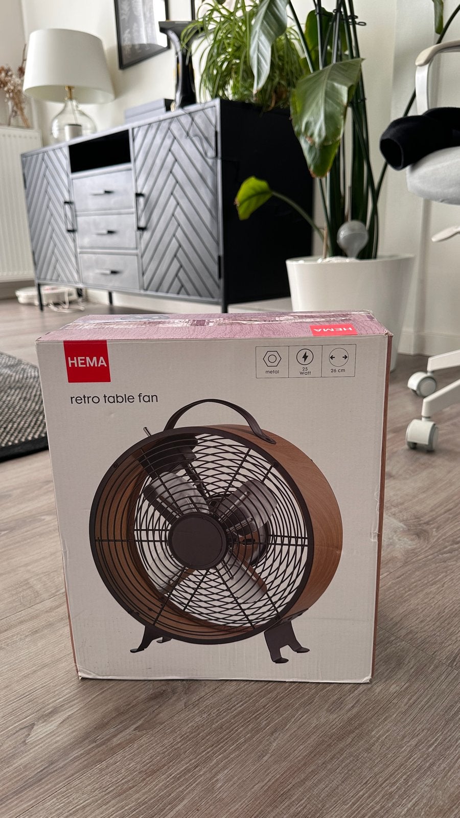 Hema Retro Tafelventilator - zo goed als nieuw, Witgoed en Apparatuur, Ophalen of Verzenden, Zo goed als nieuw, Tafelventilator