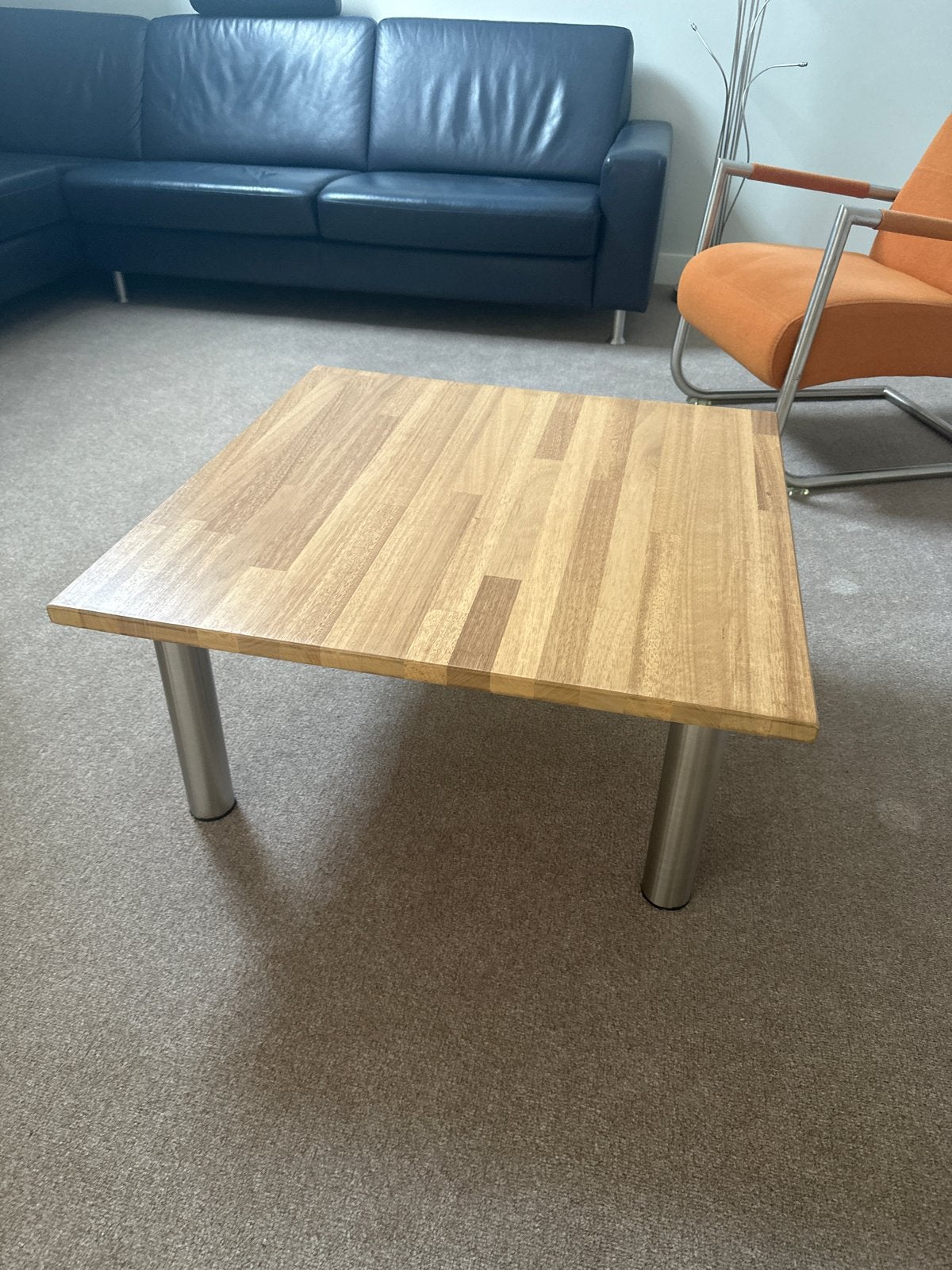 Massieve salontafel 80x80 cm, Huis en Inrichting, Tafels | Salontafels, Ophalen, Gebruikt, 50 tot 100 cm, Rechthoekig