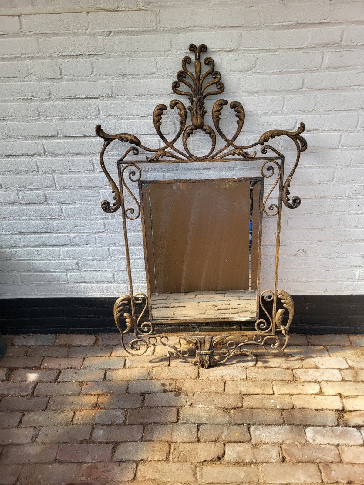 Decoratieve spiegel met ornament - 75x130 cm, Antiek en Kunst, Ophalen