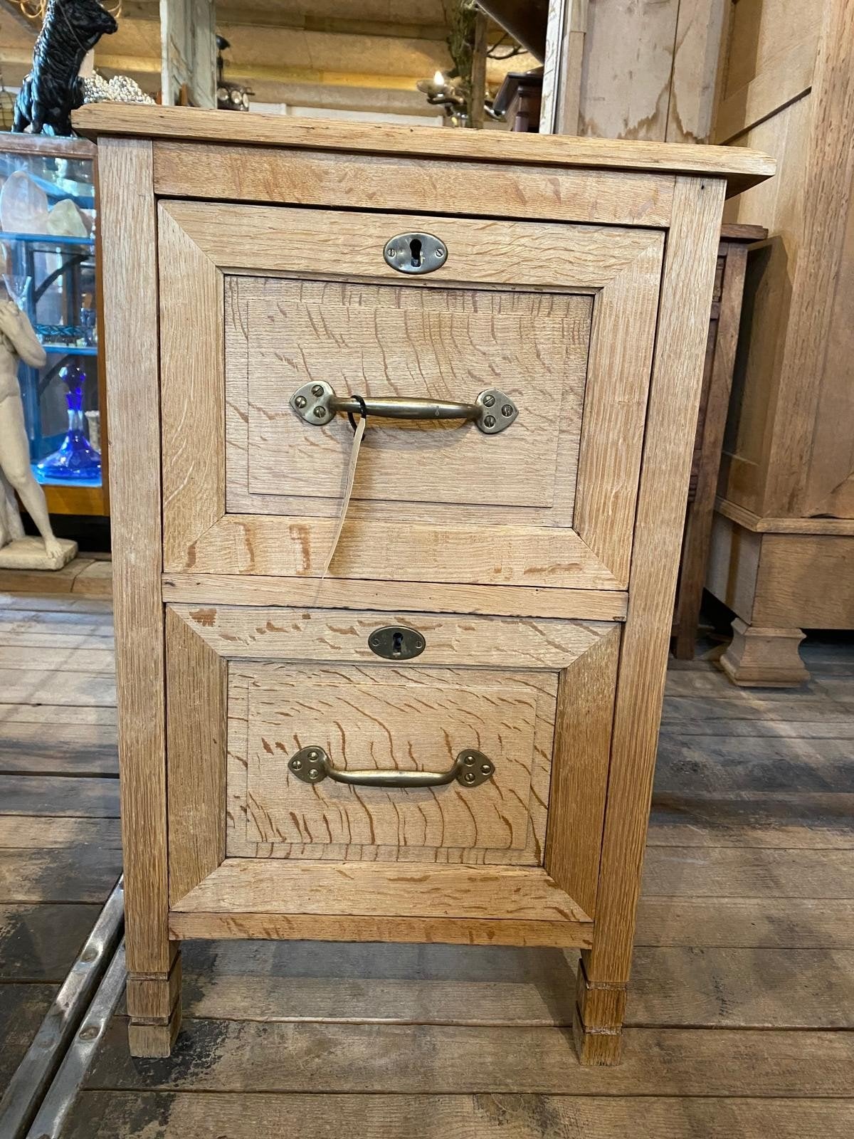 Landelijke Frans eiken ladekast kast archiefkast, Ophalen, Gebruikt, 50 tot 100 cm, Minder dan 100 cm