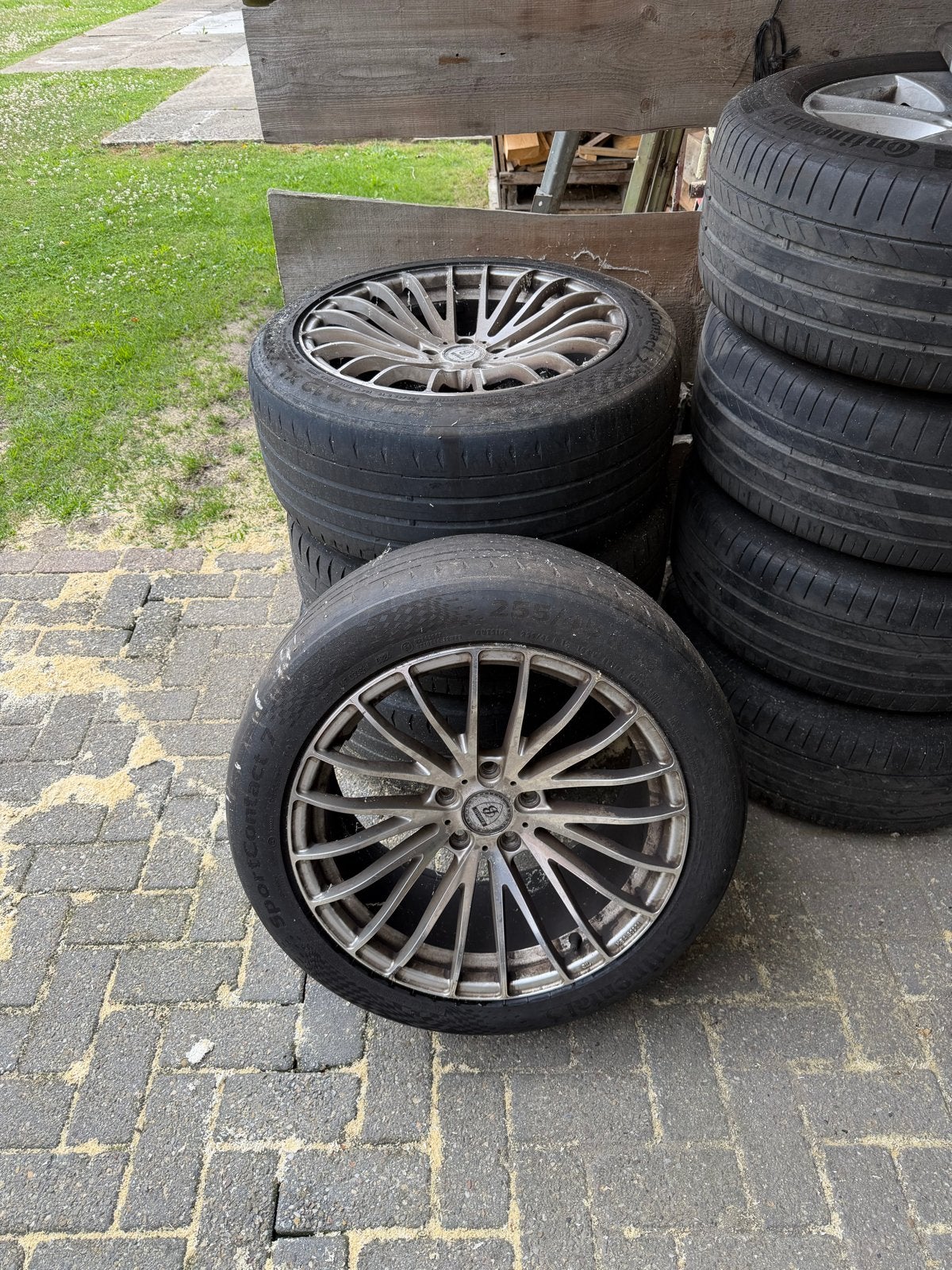 Gebruikte 19 inch zomerbanden met velgen (255/45 R19), Gebruikt, 255 mm, Banden en Velgen, Personenwagen