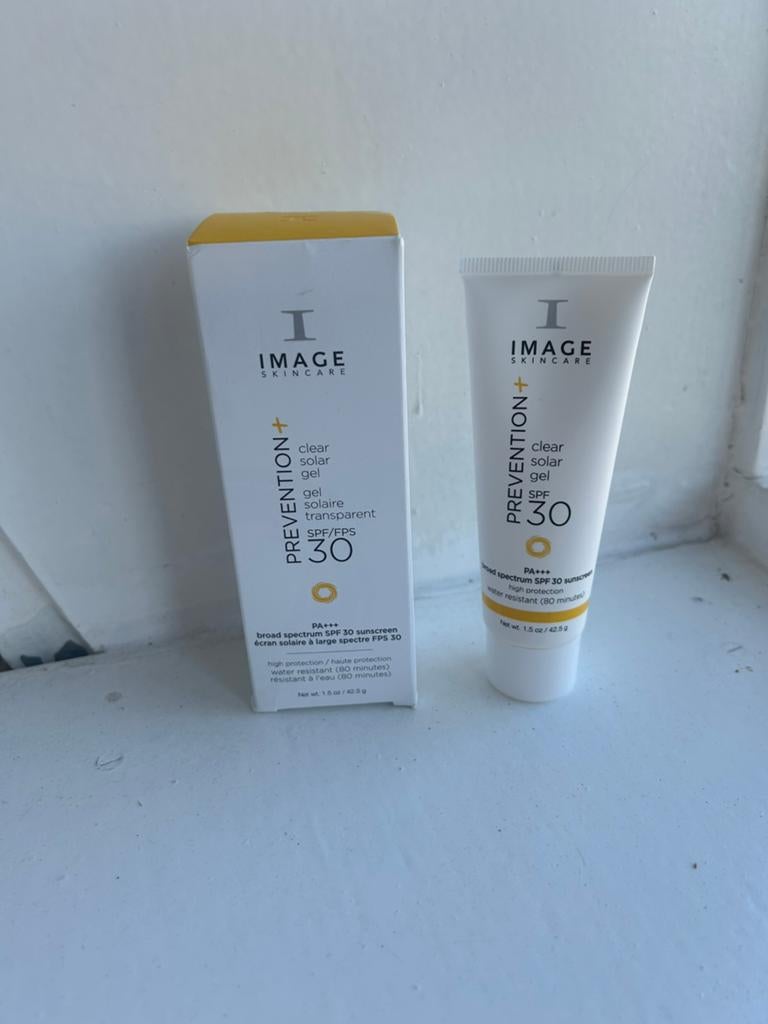 IMAGE Skincare Prevention Clear Solar Gel SPF 30, Ophalen of Verzenden, Zo goed als nieuw, Gehele gezicht, Verzorging