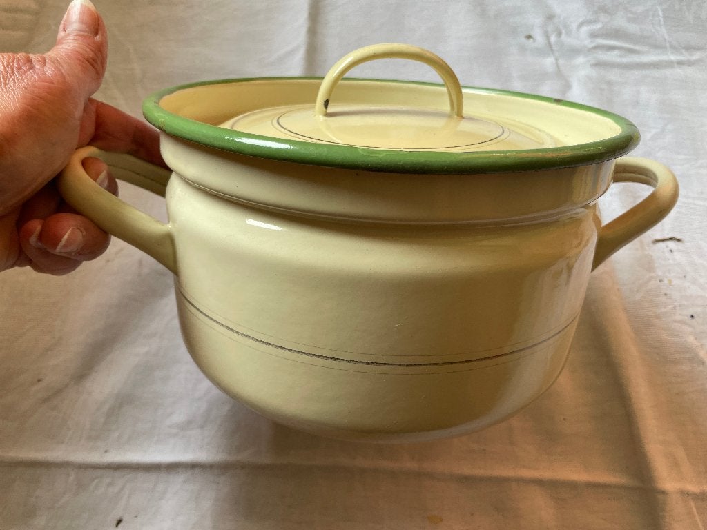 emaille kookpot in crème, Antiek en Kunst, Ophalen of Verzenden