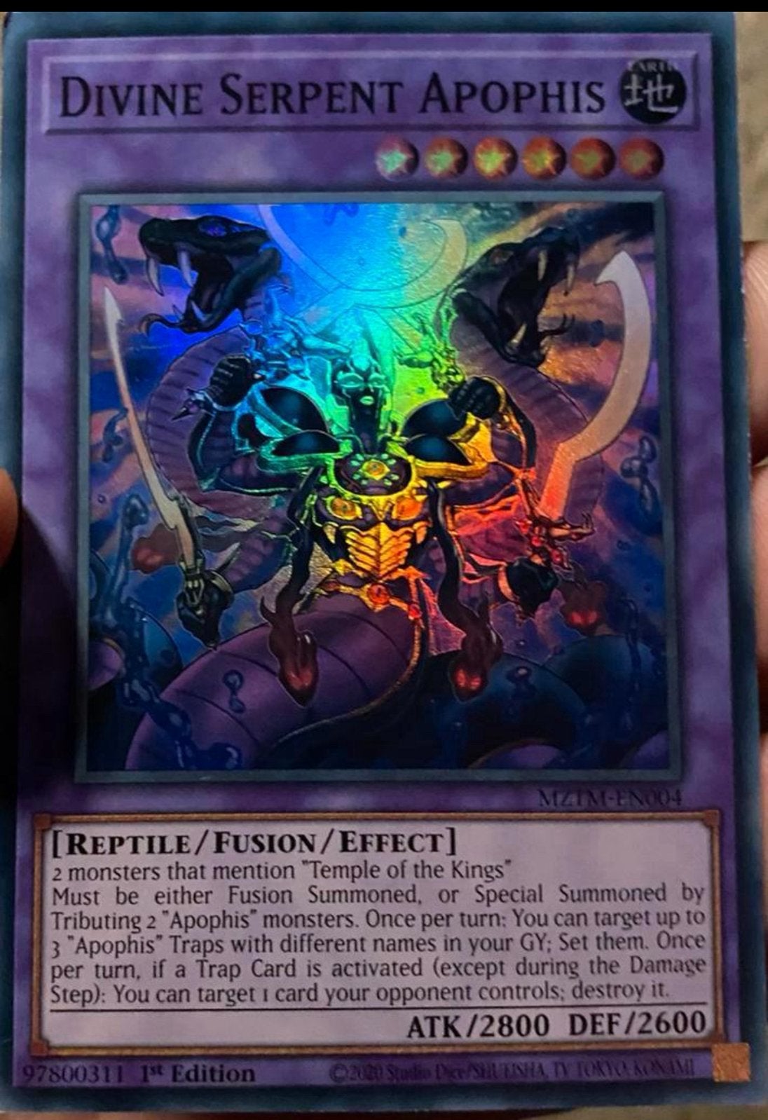 Yu-Gi-Oh! Divine Serpent Apophis MZTM 1st Ed !, Hobby en Vrije tijd, Verzamelkaartspellen | Yu-gi-Oh!, Ophalen of Verzenden, Zo goed als nieuw