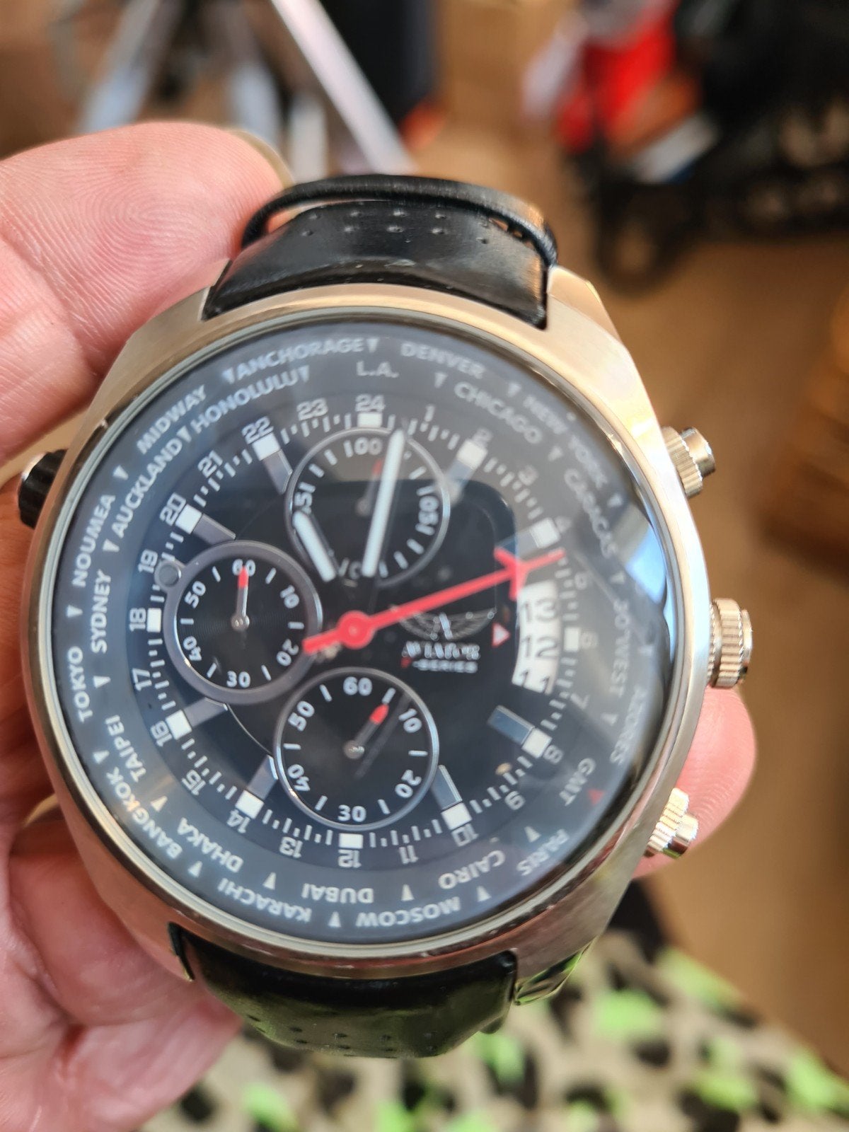 Aviator Traveller Collection Herenhorloge, Sieraden, Tassen en Uiterlijk, Horloges | Heren, Overige merken, Staal, Polshorloge