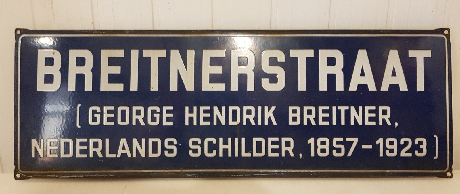 Emaille straatnaam bord., Ophalen, Gebruikt